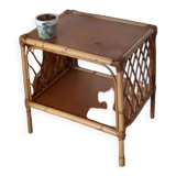Rattan side table
