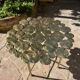 Carved brass coffee table with ginkgo decor