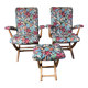 Pair of poly comfort armchairs and 1 footrest