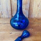 Cobalt blue glass decanter