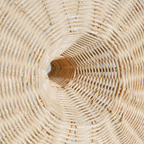 Small suspension, rattan luminaire in hat shape D:60cm
