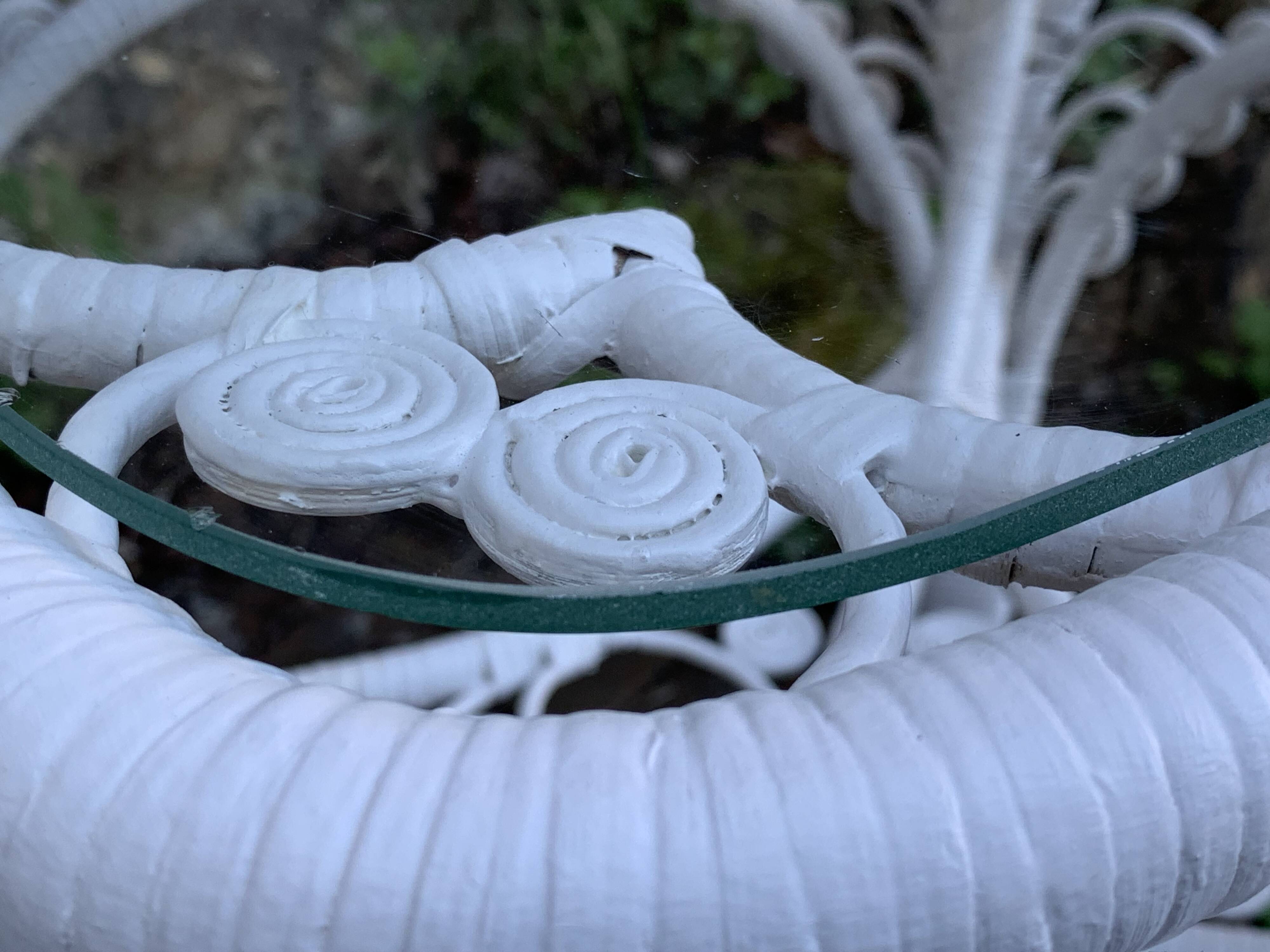 Peacock white rattan side table 1970
