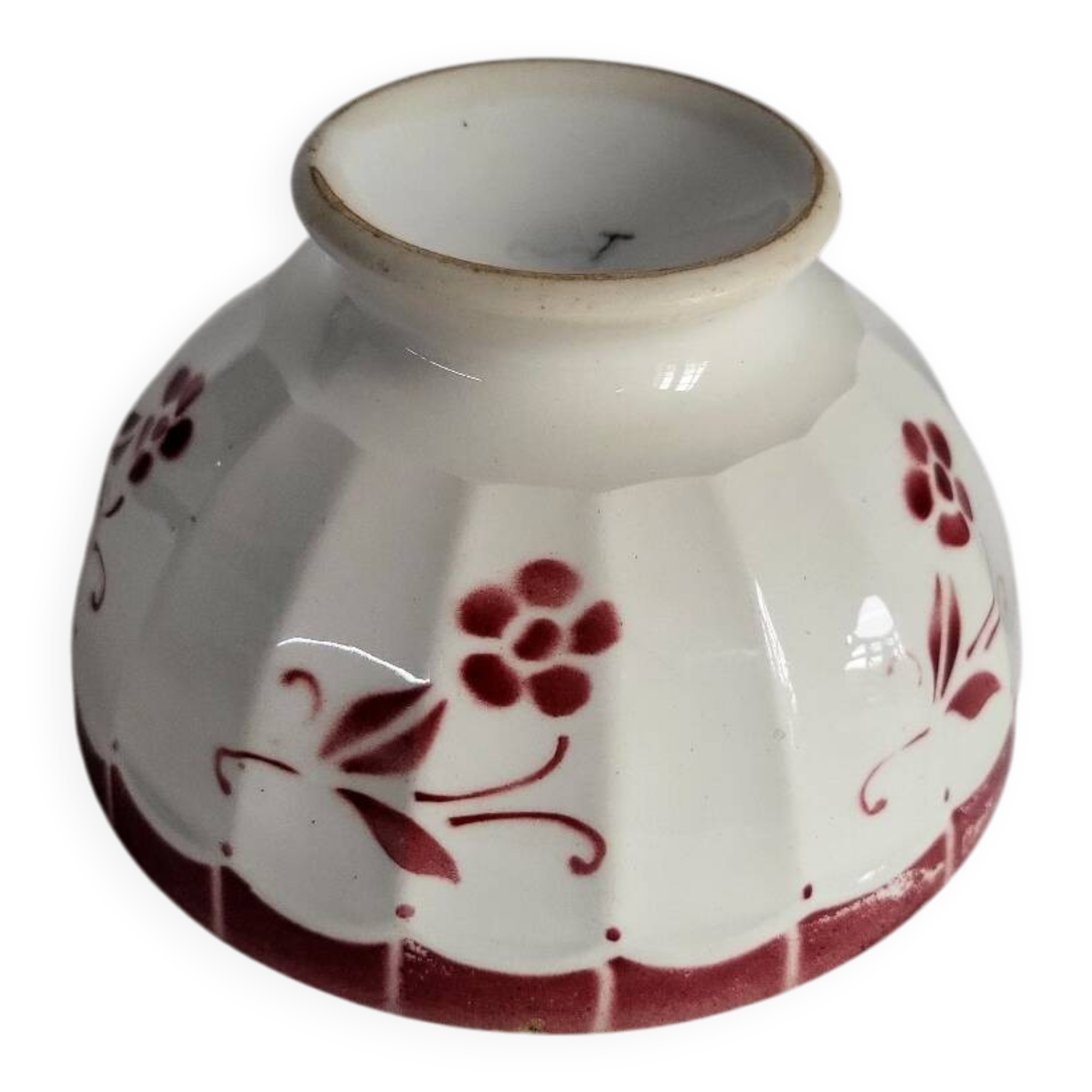 Antique faceted earthenware bowl, Digoin Badonviller