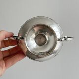 Metal and glass pedestal bowl