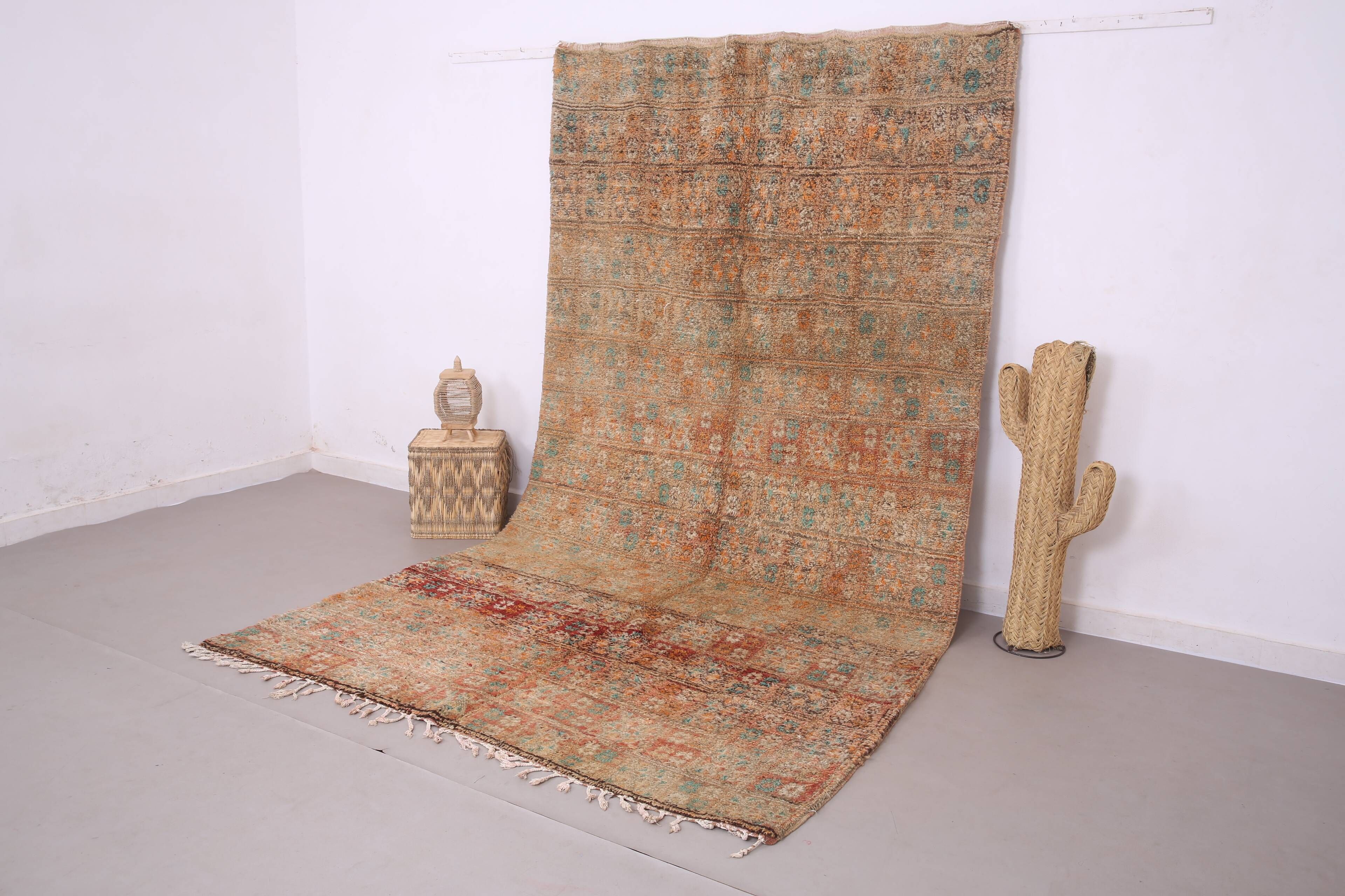 Peach Vintage Moroccan Rug 190 x 352 cm - Berber Wool Rug - Handmade Rug