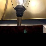 Pair of burl and copper table lamps by style Mahey