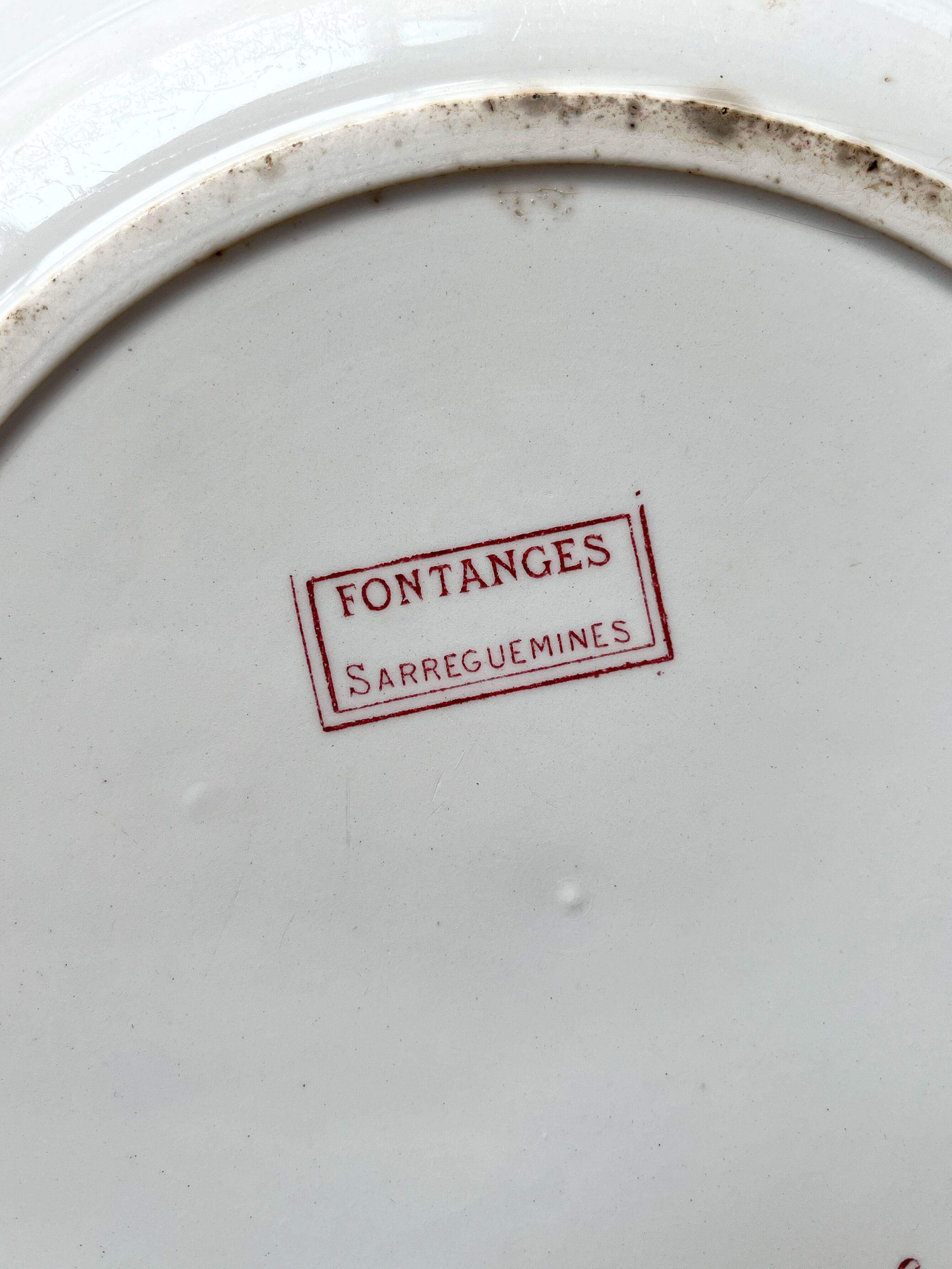 Hollow plate in iron earth Fontanges Sarreguemines