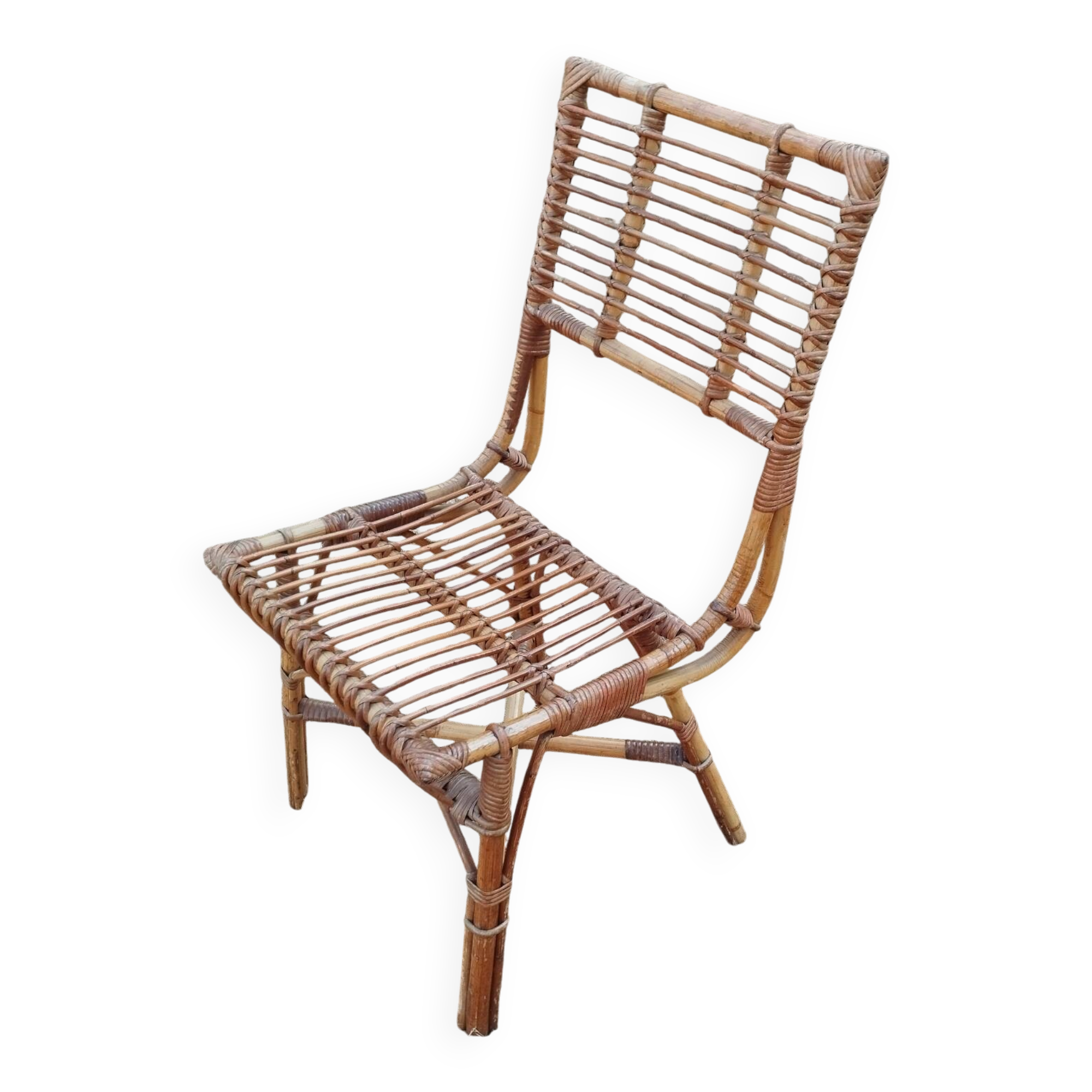 vintage antique rattan armchair