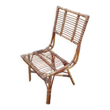fauteuil en rotin ancien vintage