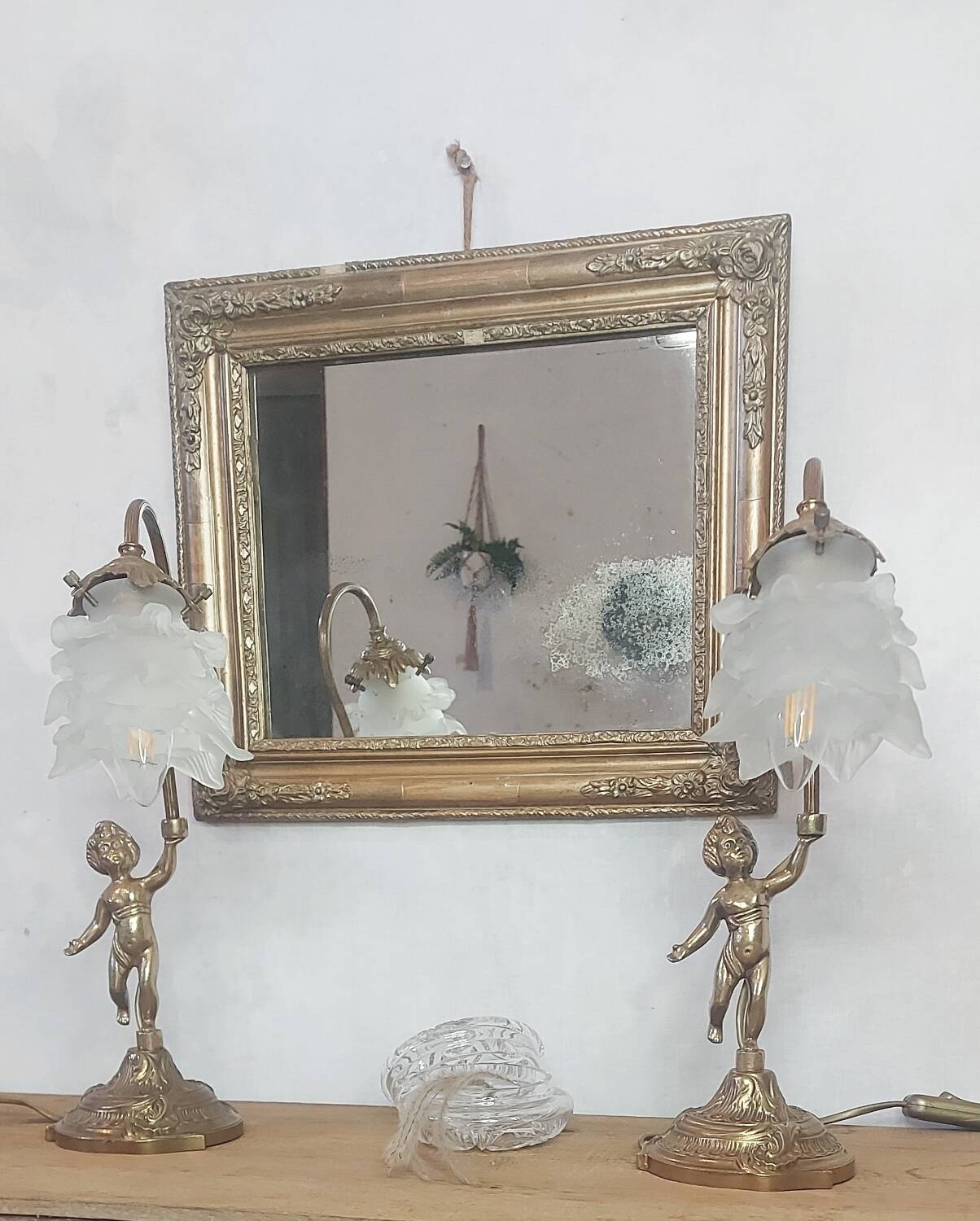 Pair of bronze table lamps