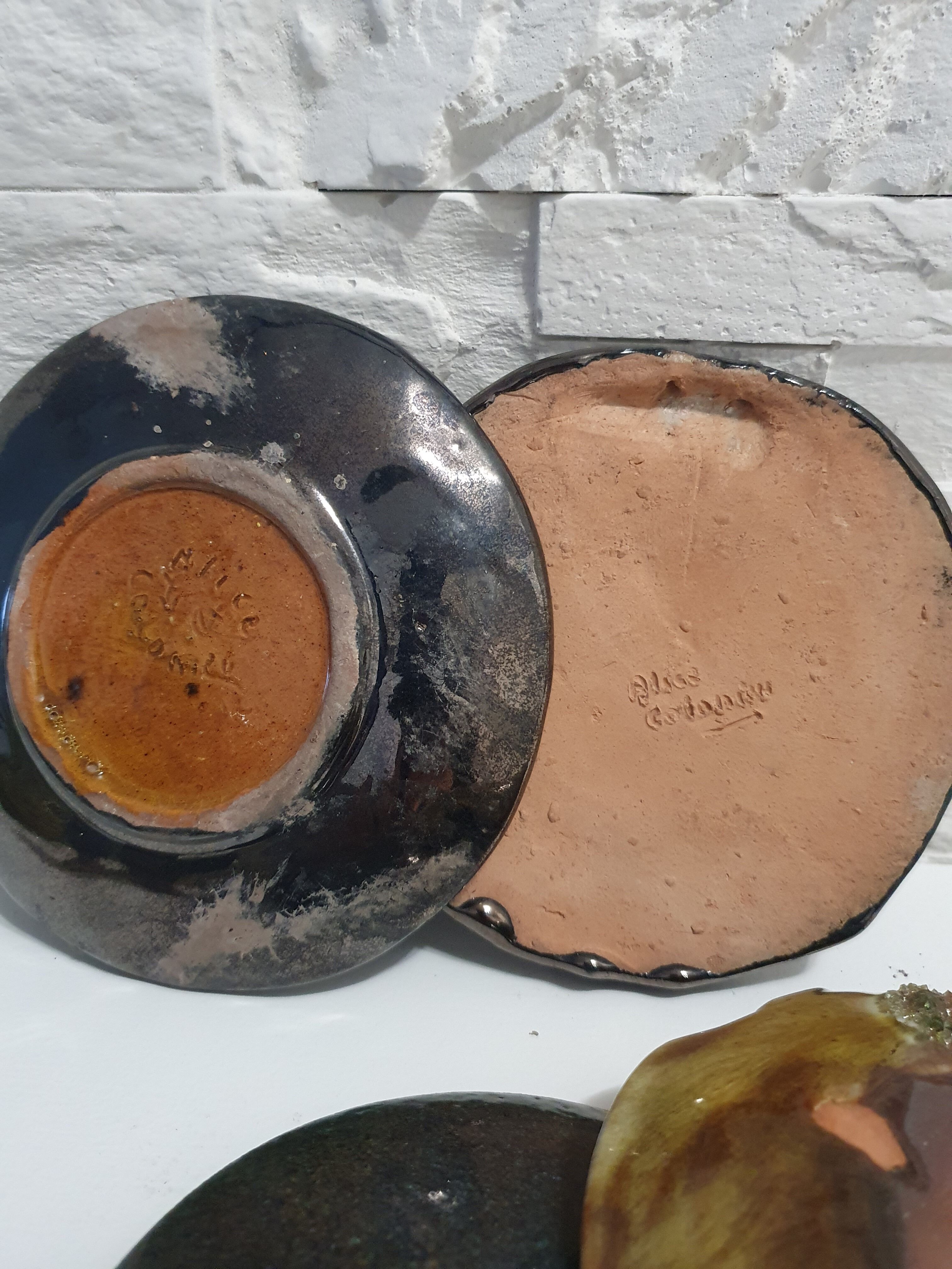 Ceramic lot signed Alice Colonieu