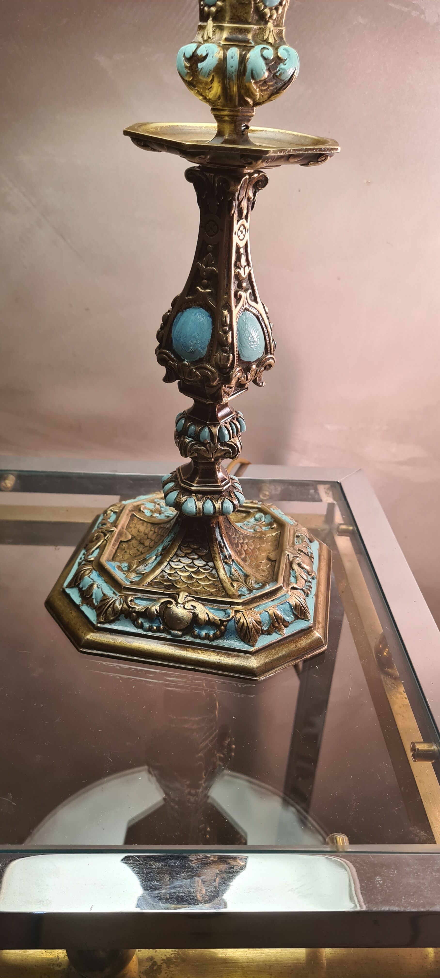 Lamp style napoleon 3 bronze painted electricity