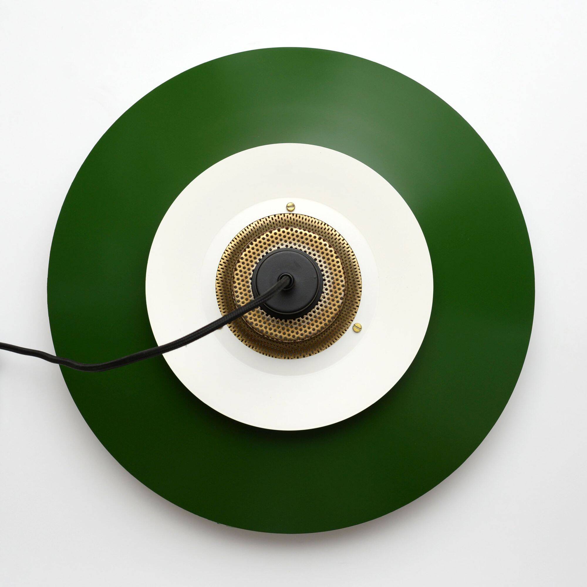 Suspension verte lampe Jeka, années 1970