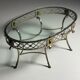 Empire style coffee table metal with glass top