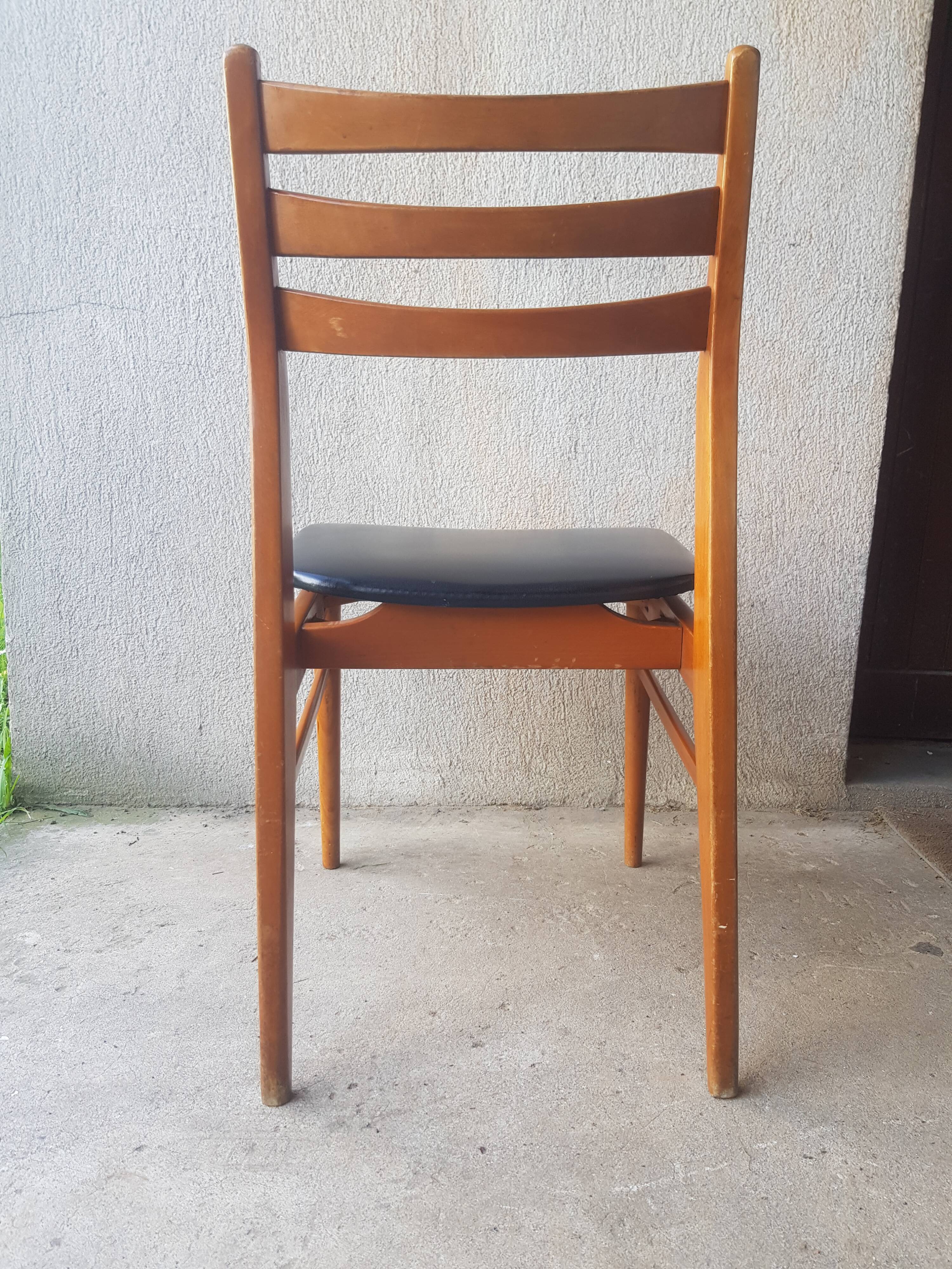 Teak and skai chair