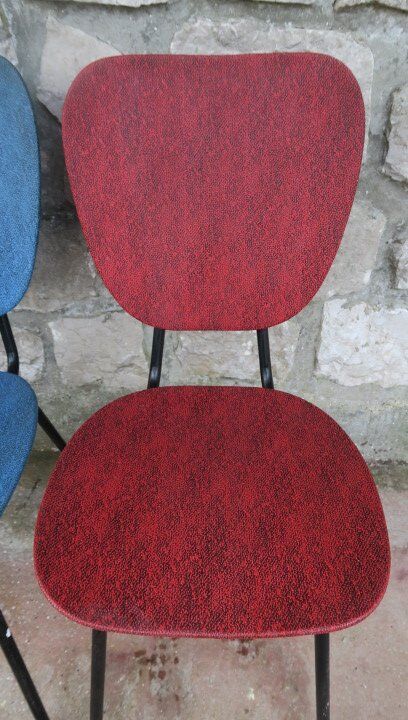 5 vintage skai metal chairs 60 years