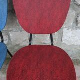 5 vintage skai metal chairs 60 years