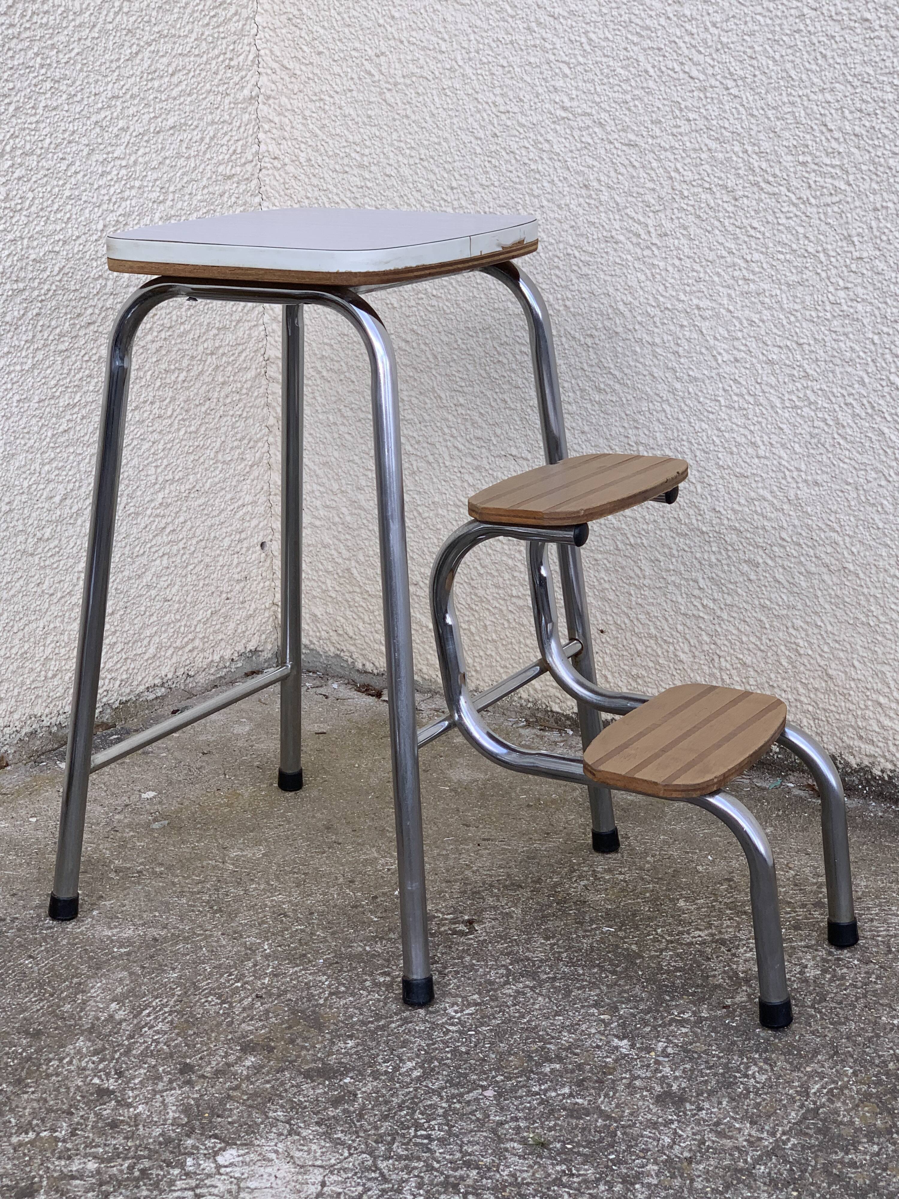 Formica stepladder stool 1970