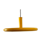 Suspension jaune original des années 1970 produit au Danemark par Fog & Morup - Conçu par Hans Due - XL 50 cm