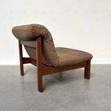 Ensemble de salon / fauteuil / canapé en cuir et chêne Rolf Benz, années 1970