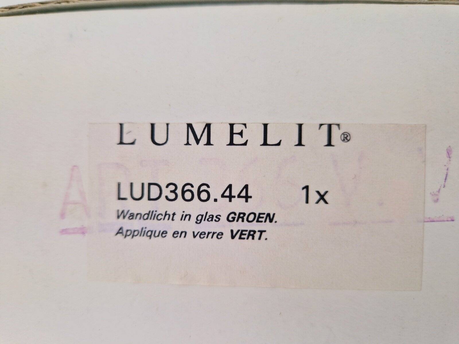 Vintage Triangular Conical Wall Sconces in Green Frosted Glass from Lumal-It, 1990s, Set of 2