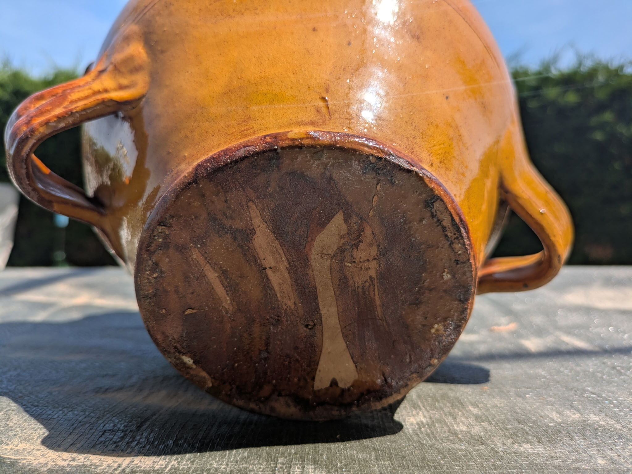 Olive oil cruet.
