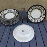 12 hollow plates Boch la Louvière 60s