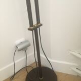 Lampadaire années 50, 2 spots, métal et laiton