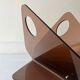 magazine holder in smoked plexiglass, design 1970