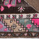 Geometric brown oushak runner rug, 97x326cm