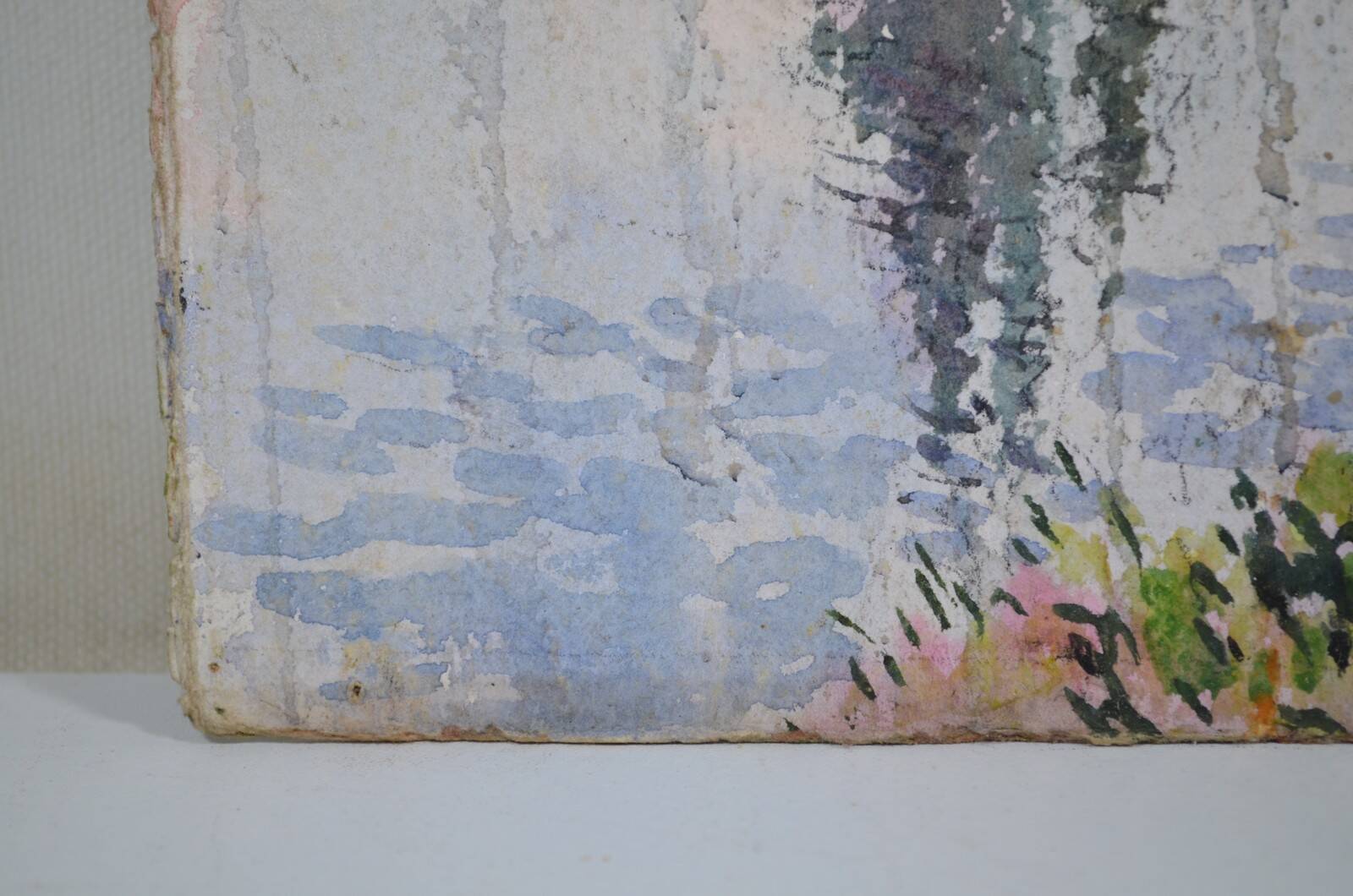 Georges Planes (1897-1977) Valley Landscape, Riverbank (double-sided)