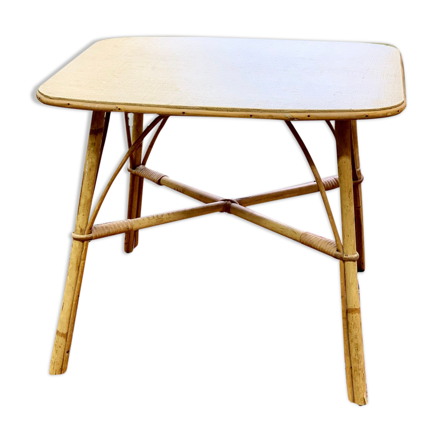 Rattan coffee table 1960s