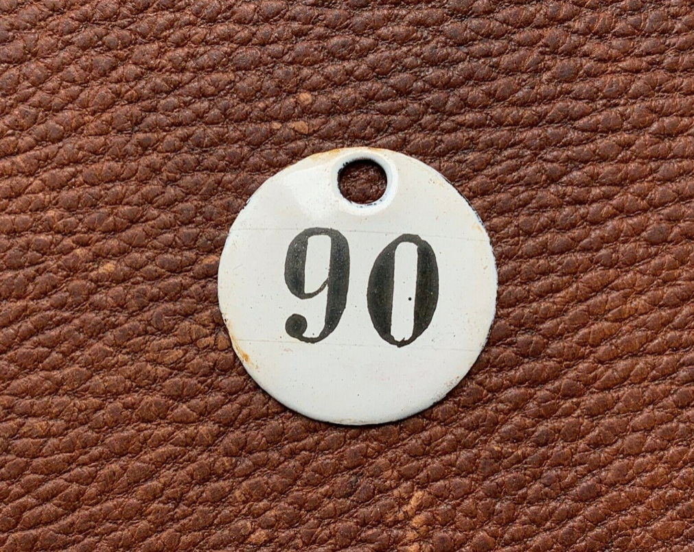 Vintage Enamel Train Seat Numbers from Europe Lucky Number House Number Room