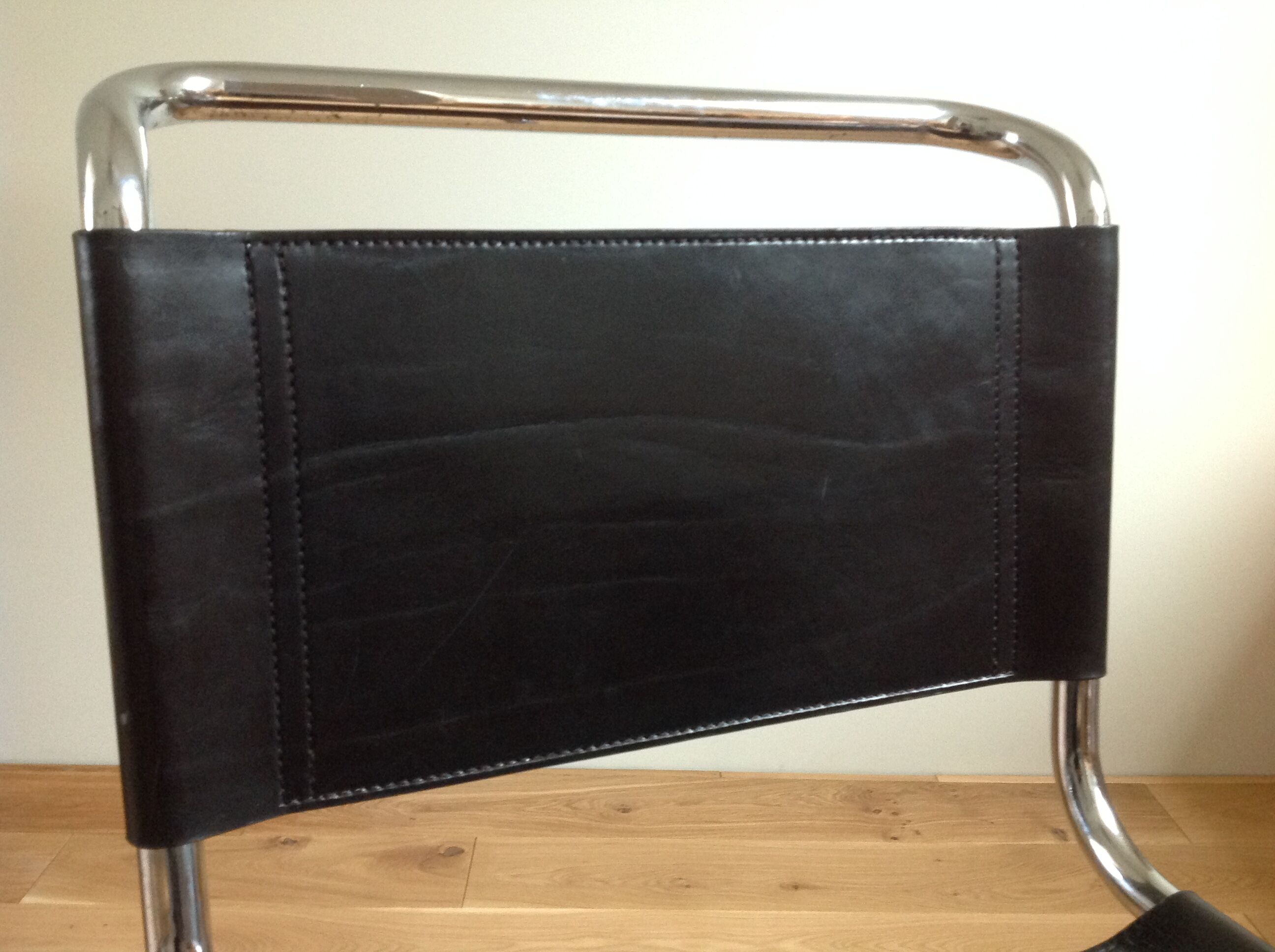 Mies Van Rohe chrome and leather chair