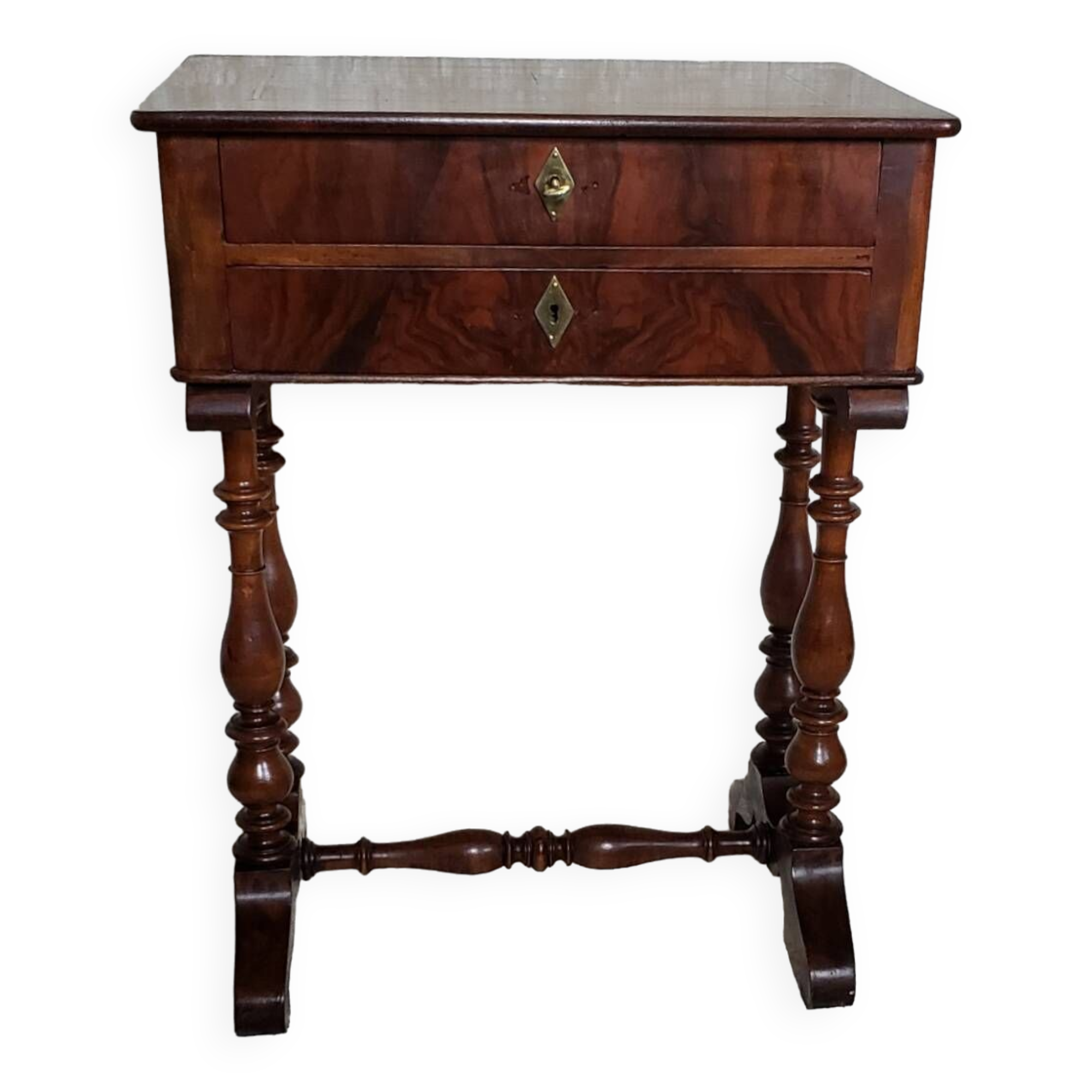 Walnut work table circa 1840.