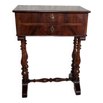 Walnut work table circa 1840.