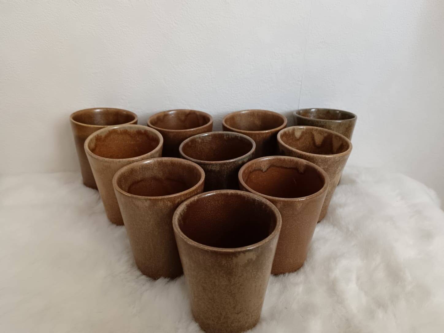 Set of 10 Digoin Stoneware glasses