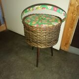 Travailleuse osier pieds compas 1960/1970