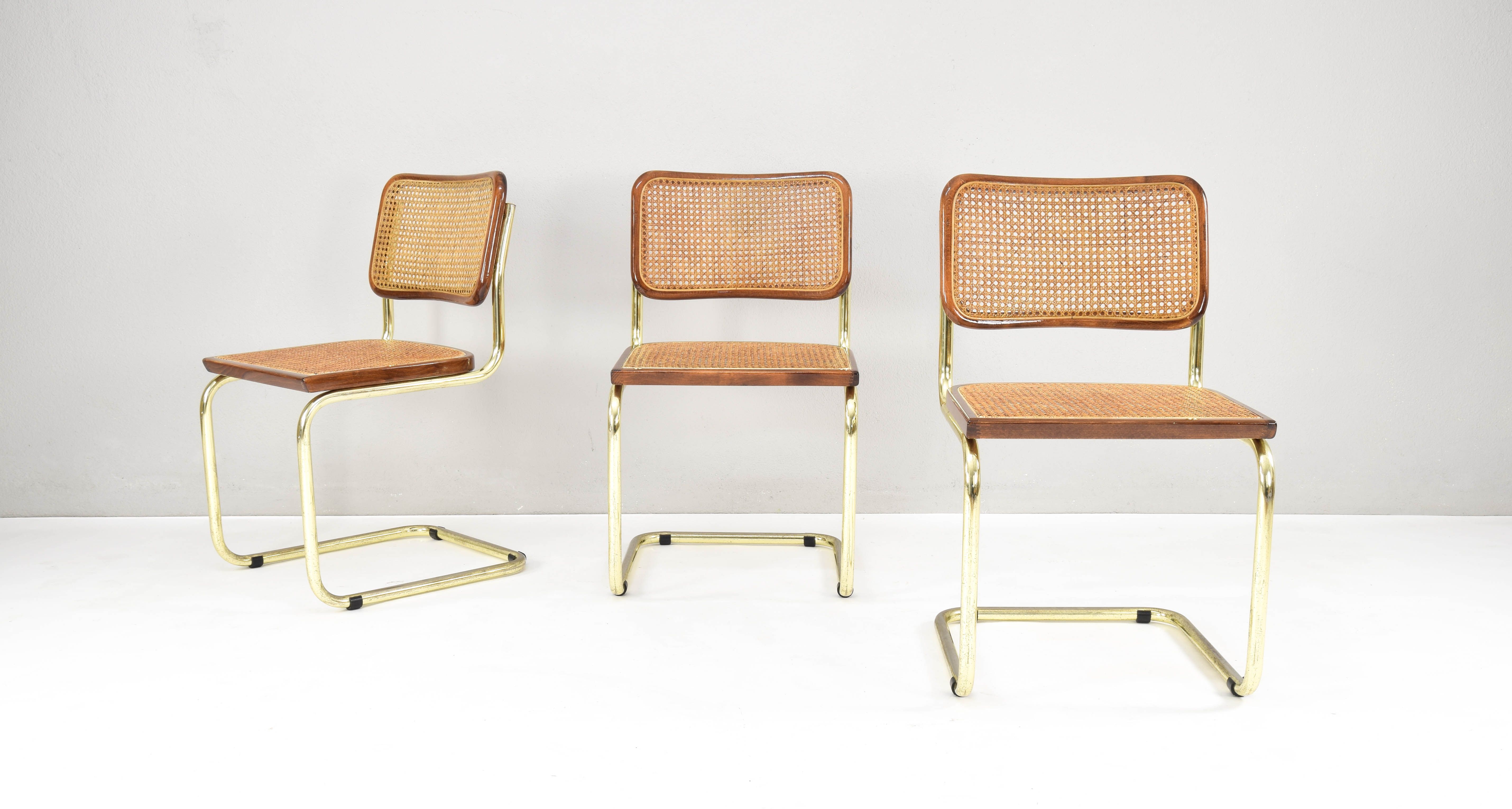 Set of Six Marcel Breuer B32 Cesca chairs, Italy 1970