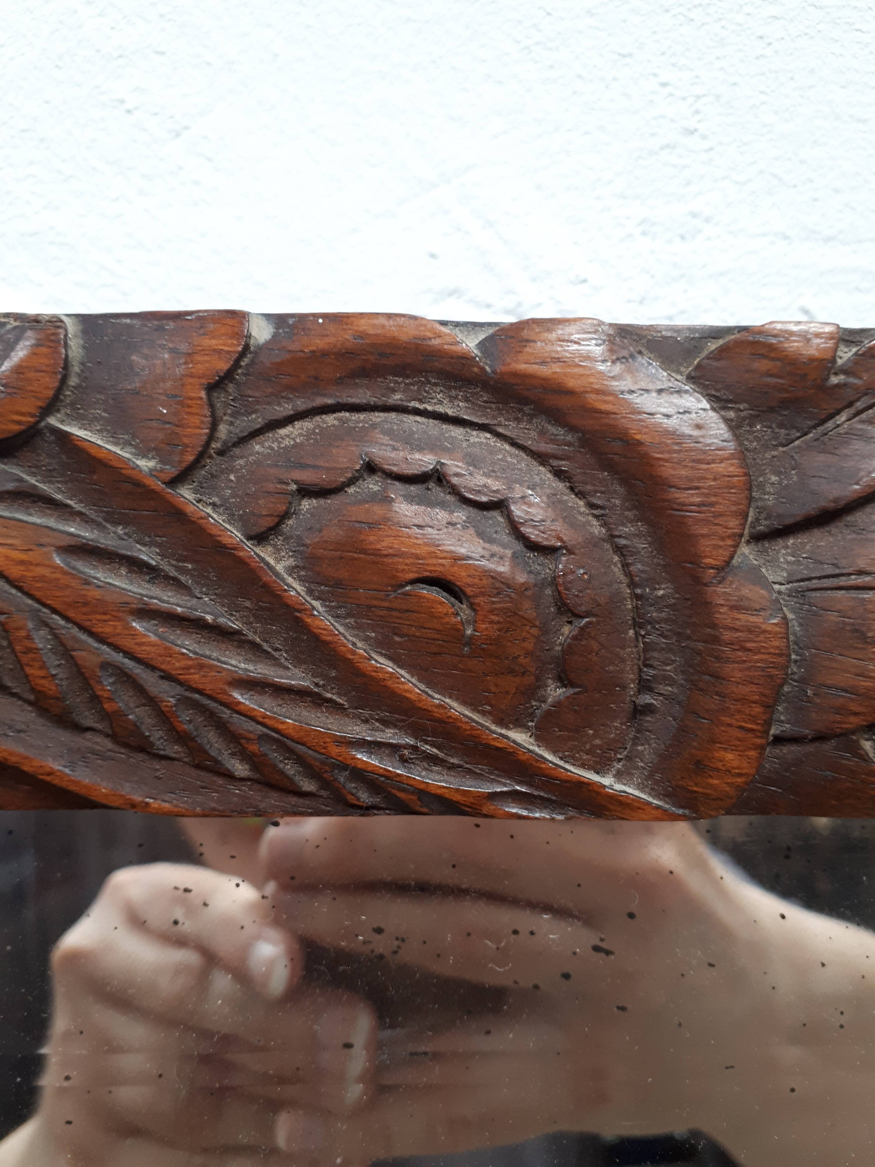 Wood mirror carved art deco 1930