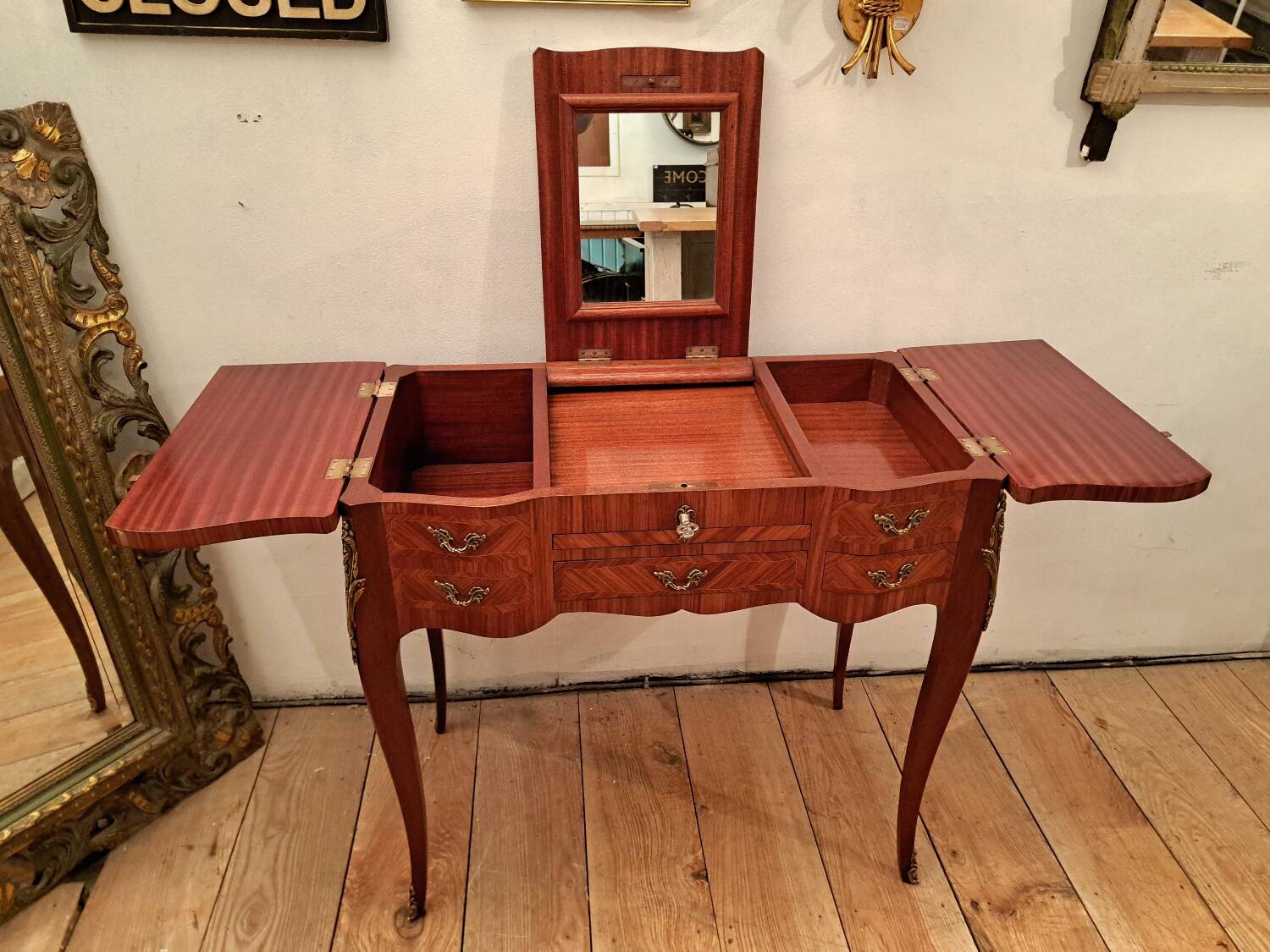 Louis XV style dressing table in marquetry