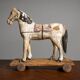 Antique Wooden Toy Horse on Wheels, Early 20th Century