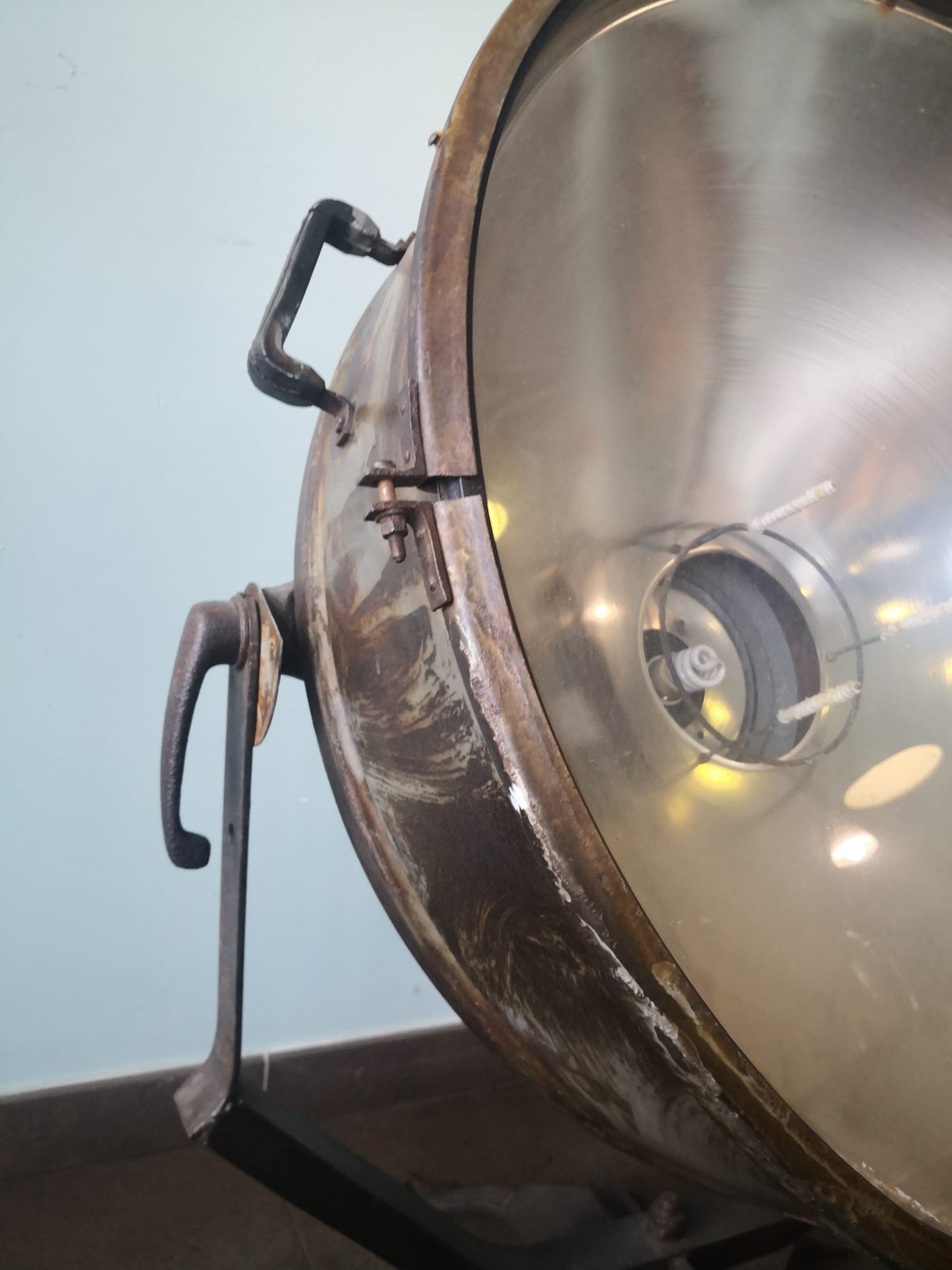 Vintage projector, football stadium, 50s, lighthouse