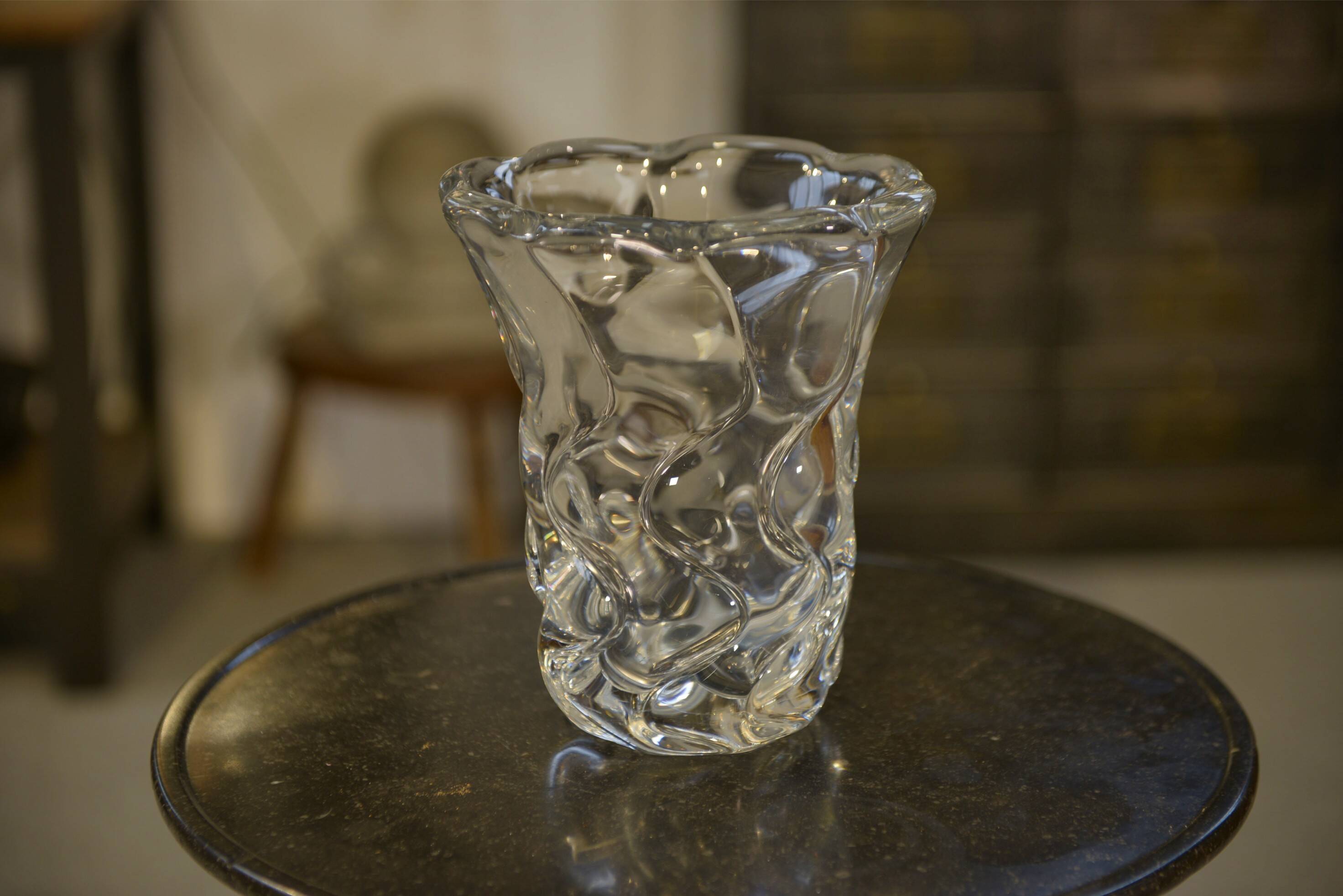 Crystal vase signed Daum Nancy France 1970s