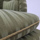 1950s, Danish 2-seater sofa, green furniture velour, beech wood.