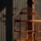 Cage à oiseaux décorative en bois peint chinois, début du 20e siècle, années 1930