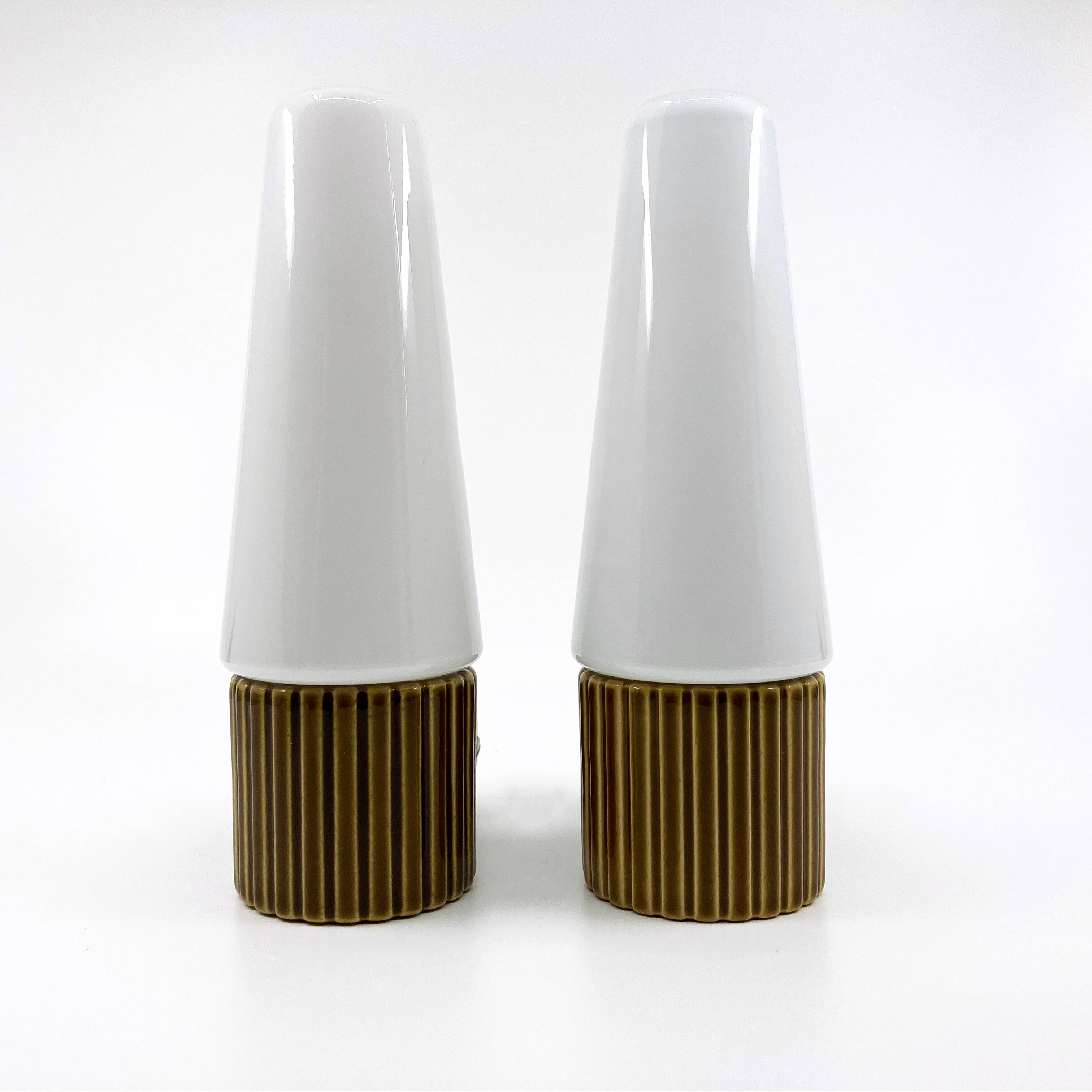 Ifö ceramic/opal glass wall lights • ref 6020 • Hans-Agne Jakobsson
