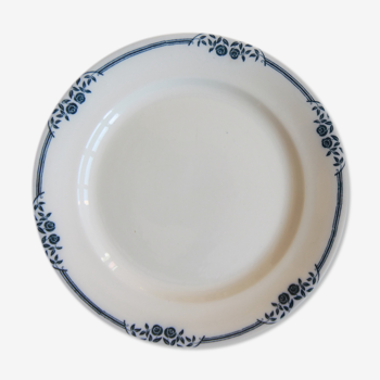 Serving dish large plate old blue earthenware Salins model Saussure