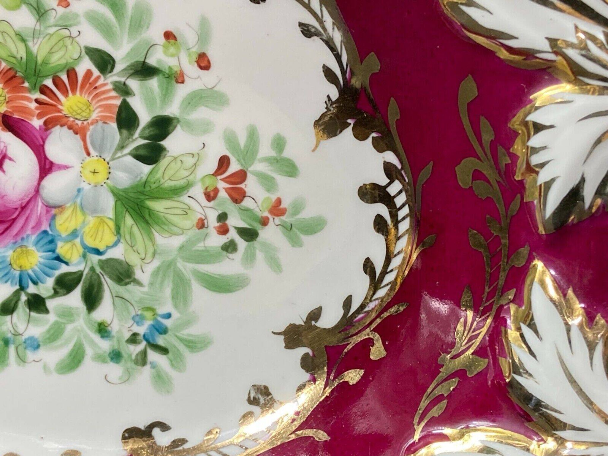 Oblong dish in Paris Sèvres porcelain with Louis XV style floral decoration
