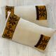 Pair of vintage retro wool knitted cushions